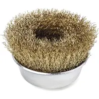 Lessmann Cepillo de limpieza , con cerdas de alambre de acero, estañado, 0,30 mm de diámetro, con un diámetro de cepillo de 100 mm