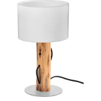 Nowa Lámpara de mesa , madera, color marrón, interruptor basculante en el cable, altura: 320 mm, longitud del cable: 1500 mm, excluye 1 bombilla E14 de 40W y 230V