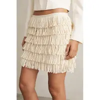 Reiss Bobbi Fringe Mini Ivory Talla: 16 | Mini Faldas Outlet | Mujer | Blanco