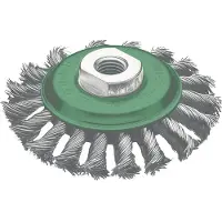 Lessmann Cepillo cónico para limpieza de tubos, 100 mm, con rosca, alambre de 0,5 mm, acero inoxidable, 12 mm, 15000 min-