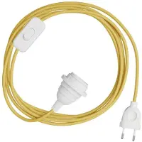 Creative Cables Pantalla Snakebis E14-juego De Cable Con Portalámparas. Cable Textil De Color Y Enchufe De 2 Clavijas 1.8 M