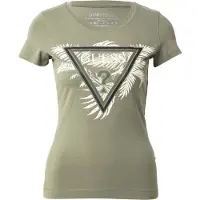 Guess Marciano GUESS Cn Ss Triangle Palm Lichen Leaf Green Talla: S | Camisetas de Seda Outlet | Mujer | Verde