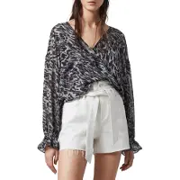 AllSaints Penny Ambient Top Pale Grey Talla: XS | Blusas Outlet | Mujer | Gris