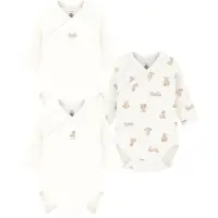 Petit Bateau Pijama entero/body beige / blanco