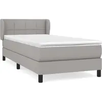 Syfax Cama box spring con colchón tela gris claro 100x200 cm