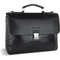 Bugatti Romano Maletín Piel natural 40 cm Compartimento para el portátil negro