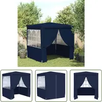 The Living Store Tienda Living, modelo Profi-Partyzelt, con paredes laterales, de 2,5 x 2,5 metros, color azul, 90 g/m²