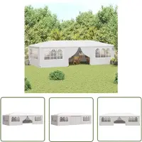 The Living Store Tienda Living, toldo para fiestas Profi, con paredes laterales, 4x9 metros, color blanco, 90 g/m²