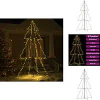 vidaXL Árbol de Navidad con forma de cono, 300 luces LED, para interior y exterior, 120x220 cm - Árboles de Navidad