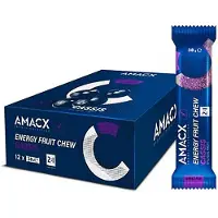 Amacx Caja De Barritas Energéticas De Chicle De Frutas Cassis 38g 12 Unidades