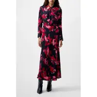 French Connection Foliage Chiara Tie Knot Nk Drs Blackout Multi Talla: 16 | Vestidos Midi Outlet | Mujer | Negro