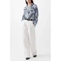 French Connection Dia Devore V Button Popover Summer White/blue Talla: XS | Blusas Outlet | Mujer | Blanco