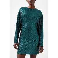 French Connection Elena Sequin Bow Back Dress Forest Talla: 18 | Mini Vestidos Outlet | Mujer