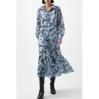 French Connection Dia Devore Maxi Dress Summer White/blue Talla: XS | Blusón Outlet | Mujer | Blanco