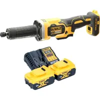 DeWalt DCG 426 P2 Amoladora recta con batería 18 V sin escobillas + 2 baterías de 5,0 Ah + cargador