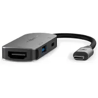 Nedis Ccgb64230gy01 Adaptador Usb Multipuerto 3 En 1 Usb 3.2 Gen 1 Usb-c M-hdmi/usb-a H/usb-c H 5gbps Niquelado 0.1 M