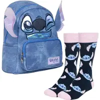 Cerda Stitch Conjunto De Mochila Informal Y Diseño De Cara Con Calcetines Pk7918 Stitch 3.5l