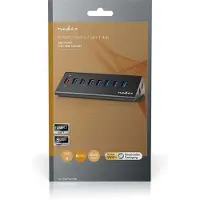 Nedis Concentrador Usb Uhubup3810bk Micro-b H-usb-a H 8 Puertos Qc3.0/usb 3.2 Gen 1 Con Alimentación 5gbps