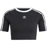 Adidas Originals 3 Stripe Baby Tee Black Talla: XXS | Camisetas de Seda Outlet | Mujer | Negro
