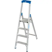 Krause Stabilo Professional: Escalera plegable, escalera de pie, aluminio, de 4 a 12 escalones. Número de escalones: 4