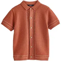 Next Camiseta marrón / blanco