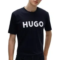 HUGO Camiseta 'Dulivio' azul oscuro / blanco