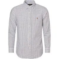 Ralph Lauren para hombre. 710922273002 Camisa oxford Custom Fit de cuadros blanco (XL), Casual, Algodón, Clásico, Manga larga, Polo Ral