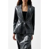 French Connection Amy Sequin Blazer Gunmetal Talla: S | Blazers Outlet | Mujer | Gris
