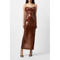 French Connection Beatrice Sequin Strappy Maxi D Brown Sequin Talla: 16 | Vestidos Maxi Outlet | Mujer | Marrón