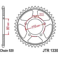 JT Sprockets Corona Trasera Jtr 1330 Zbk