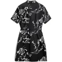 Desigual , Vestido corto estampado, Algodon, Negro, M