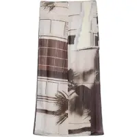 Desigual , Falda recta tul, Poliester, Blanco, L