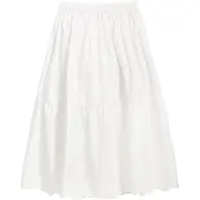 Desigual , Falda larga bordados, Algodon, Blanco, XL