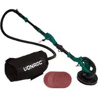 Vonroc Lijadora telescópica para paredes y techos 1050W - 225mm | Incl. Bolsa recoge polvo