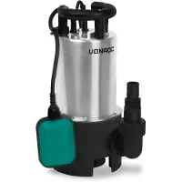 Vonroc Bomba sumergible 1100W - 20000 l/h - Acero inoxidable | Agua sucia y limpia