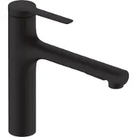 Hansgrohe Grifo de cocina monomando Zesis M33 ComfortZone 160, 2 chorros, color negro mate