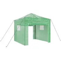 vidaXL Invernadero con estructura plegable, color verde, 290 x 290 x 315 cm, hierro