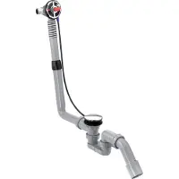 Hansgrohe : Juego de desagüe, válvula de llenado y desbordamiento Exafill S, modelo básico para bañeras estándar, referencia 58115180