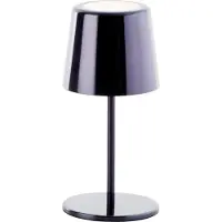 Brilliant Lámpara de mesa LED Xaana, con batería, 4W, 300 lúmenes, temperatura de color ajustable (CCT), color negro y cromado