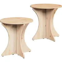 vidaXL : Mesa de centro, 2 unidades, color natural, 46 x 46 x 47 cm, madera maciza de pino