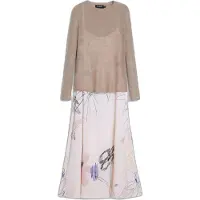 Desigual , Vestido 2 en 1 trazos, Poliester, Blanco, L