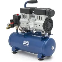HBM compresor de aire sin aceite silencioso, 8 litros, 8 bar, 0,7 CV