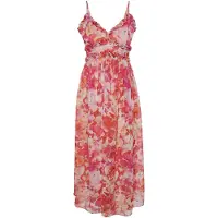 Trendyol Vestido de verano melocotón / eosin / rojo / blanco