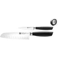ZWILLING All Star 1022780, Juego de 2 cuchillos, santoku y puntilla, plata