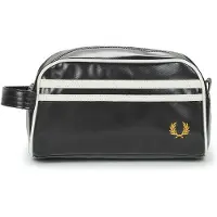 Fred perry para hombre. L8298 Neceser de poliéster recubierto negro (OSFA), Casual, Poliéster Reciclado, outlet 2026.