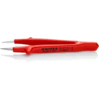 Knipex Pinza de precisión , punta fina, con aislamiento VDE, recubierta para inmersión, de 130 mm - 92 27 61