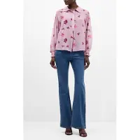 French Connection Ella Rose Georgette Long Sleeve Top Sweetpea Multi Talla: S | Blusas Outlet | Mujer | Rosa