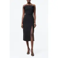 French Connection Bandeau Organza Mix Frill Midi Dress Black Talla: 14 | Vestidos Midi Outlet | Mujer | Negro