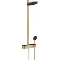 Hansgrohe Pulsify S, columna de ducha de 260 cm, con 2 tipos de chorro y plato de ducha Select 400
