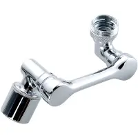 INF Extensor de grifo giratorio de 1080 grados, 2 salidas de agua. Plata